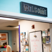 Welcome sign at the Drop-In Center